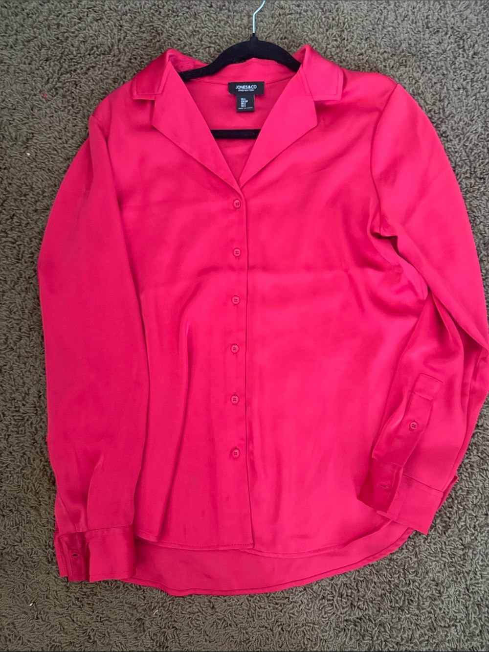 Jones New York red  silk button up